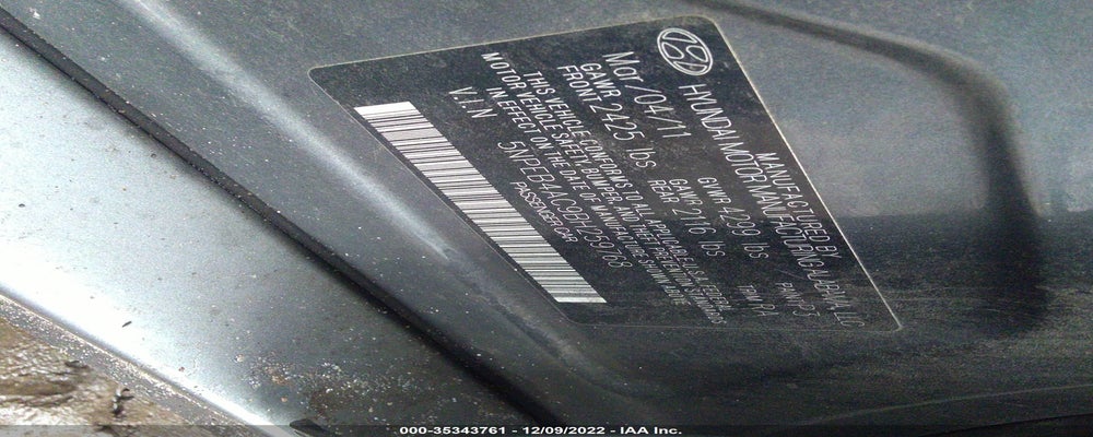 5NPEB4AC9BH259768 2011 HYUNDAI SONATA photo no. 9