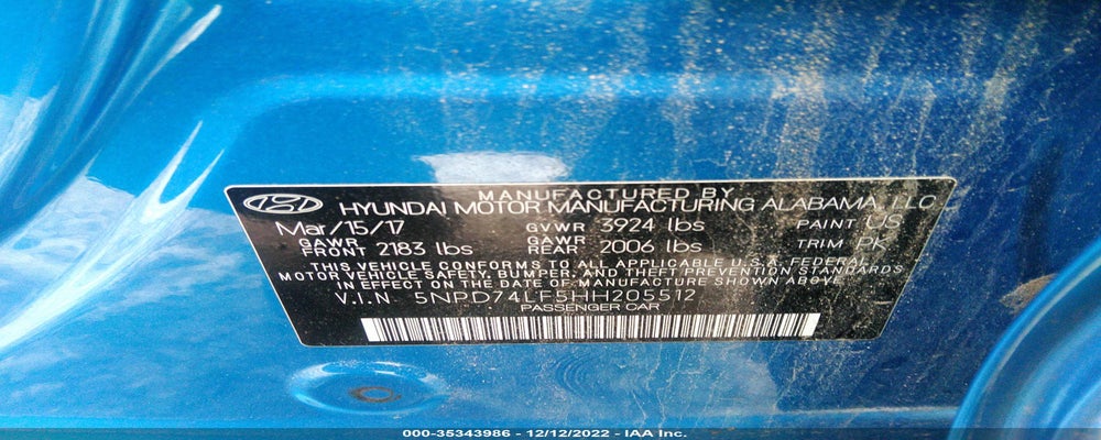 5NPD74LF5HH205512 2017 HYUNDAI ELANTRA photo no. 9