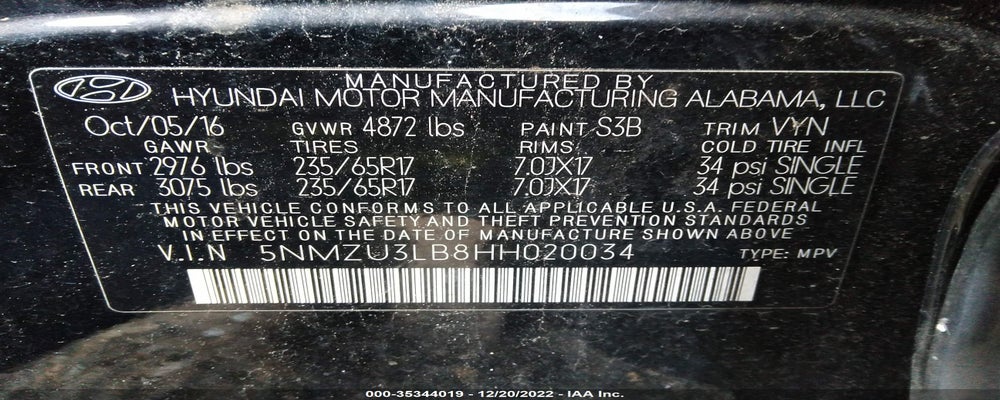 5NMZU3LB8HH020034 2017 HYUNDAI SANTA FE SPORT photo no. 9