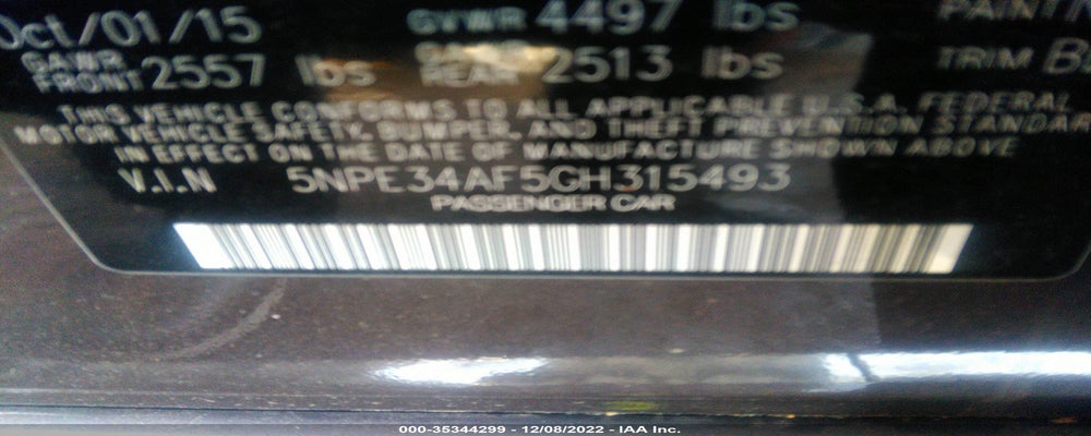5NPE34AF5GH315493 2016 HYUNDAI SONATA photo no. 9