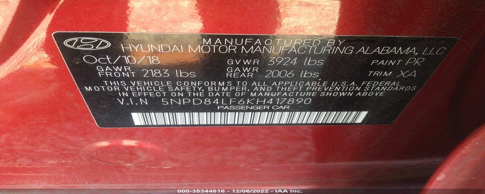 5NPD84LF6KH417890 2019 HYUNDAI ELANTRA photo no. 9