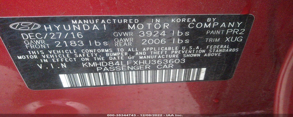 KMHD84LFXHU363603 2017 HYUNDAI ELANTRA photo no. 9