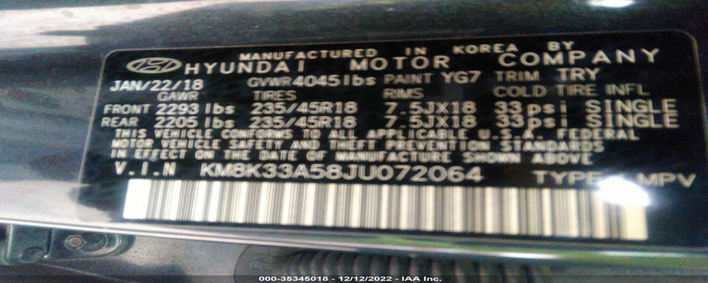 KM8K33A58JU072064 2018 HYUNDAI KONA photo no. 9