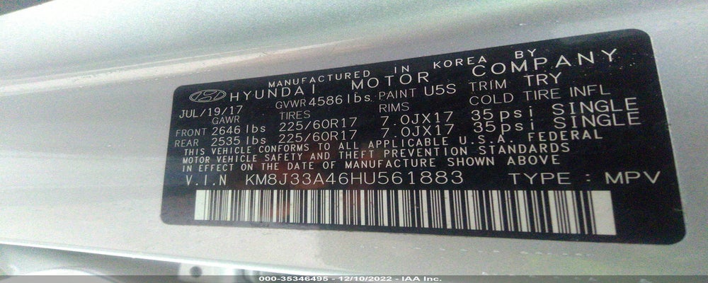 KM8J33A46HU561883 2017 HYUNDAI TUCSON photo no. 9