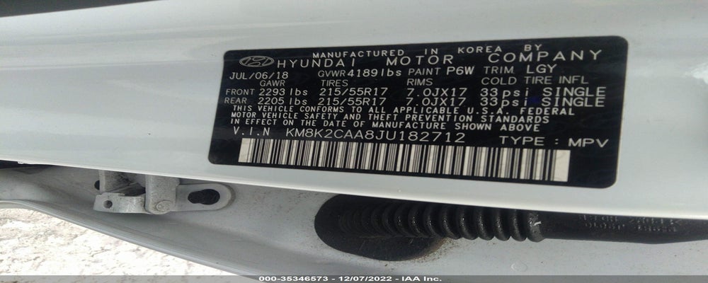 KM8K2CAA8JU182712 2018 HYUNDAI KONA photo no. 9