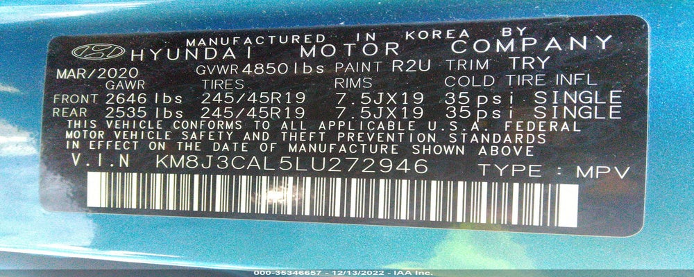 KM8J3CAL5LU272946 2020 HYUNDAI TUCSON photo no. 9