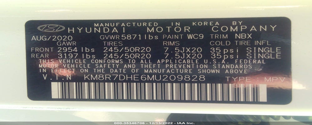 KM8R7DHE6MU209828 2021 HYUNDAI PALISADE photo no. 9