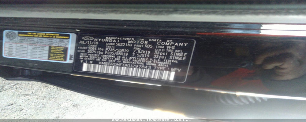 KM8SRDHF0KU297843 2019 HYUNDAI SANTA FE XL photo no. 9