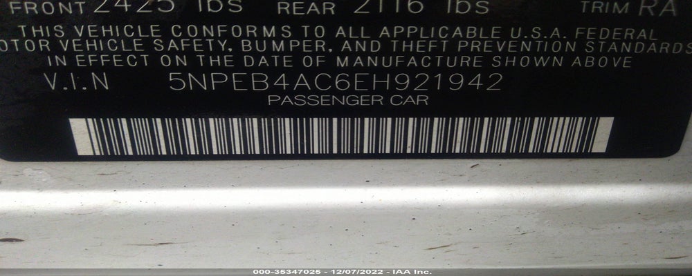 5NPEB4AC6EH921942 2014 HYUNDAI SONATA photo no. 9