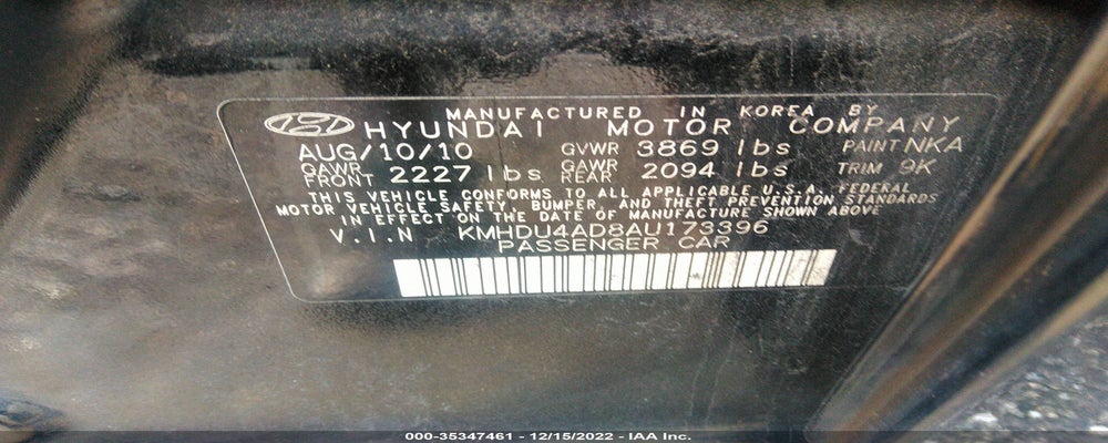 KMHDU4AD8AU173396 2010 HYUNDAI ELANTRA photo no. 9