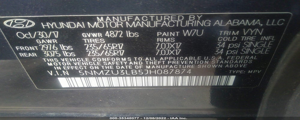 5NMZU3LB5JH087874 2018 HYUNDAI SANTA FE SPORT photo no. 9