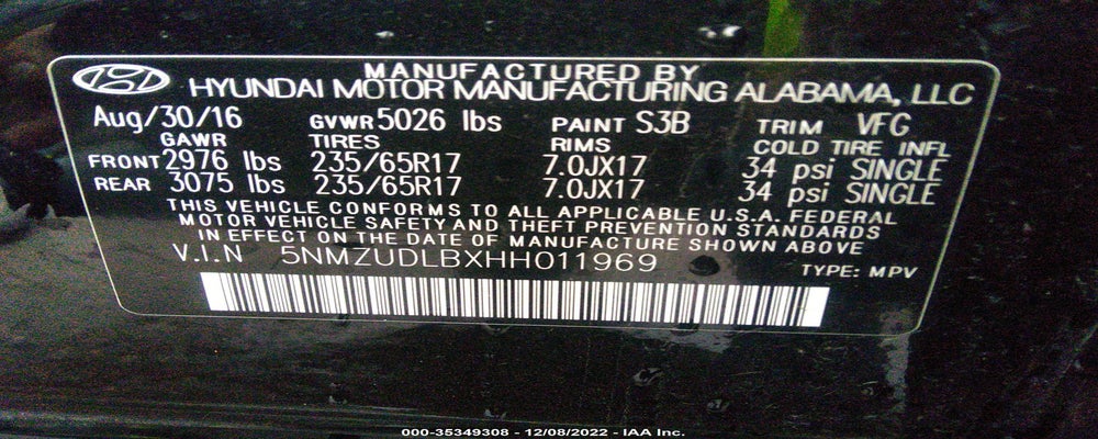 5NMZUDLBXHH011969 2017 HYUNDAI SANTA FE SPORT photo no. 9