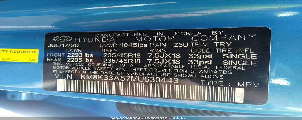 KM8K33A57MU630443 2021 HYUNDAI KONA photo no. 9