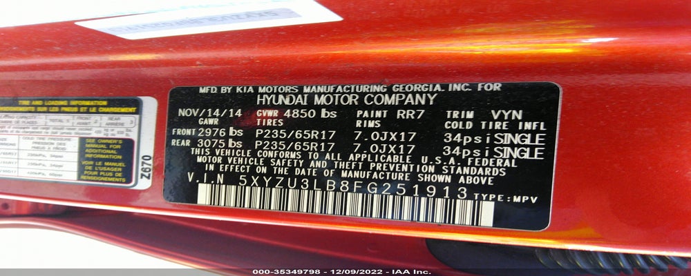 5XYZU3LB8FG251913 2015 HYUNDAI SANTA FE SPORT photo no. 9