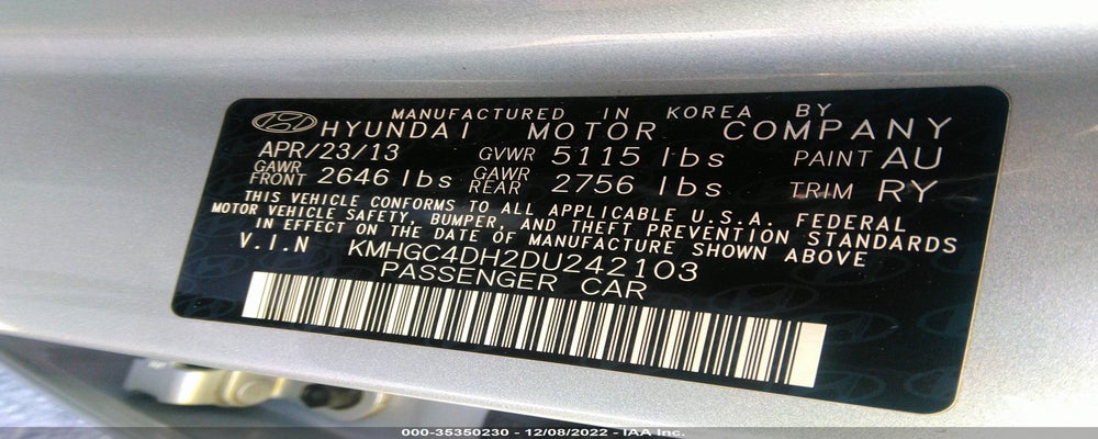 KMHGC4DH2DU242103 2013 HYUNDAI GENESIS photo no. 9