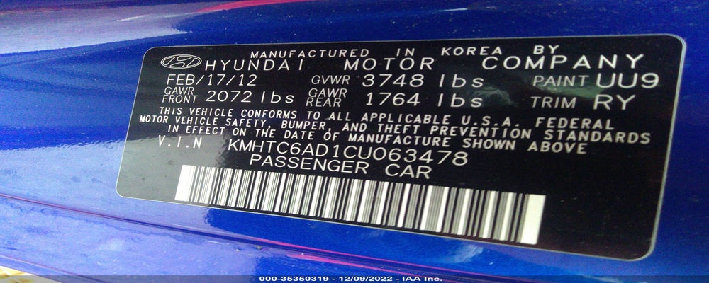 KMHTC6AD1CU063478 2012 HYUNDAI VELOSTER photo no. 9