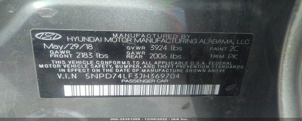 5NPD74LF3JH369704 2018 HYUNDAI ELANTRA photo no. 9