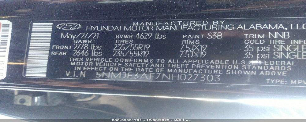 5NMJE3AE7NH027303 2022 HYUNDAI TUCSON photo no. 9