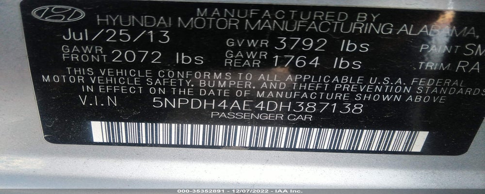5NPDH4AE4DH387138 2013 HYUNDAI ELANTRA photo no. 9