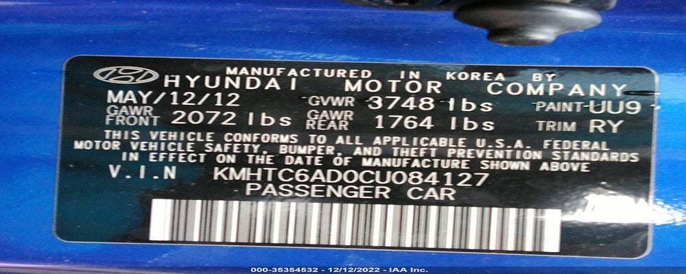 KMHTC6AD0CU084127 2012 HYUNDAI VELOSTER photo no. 9