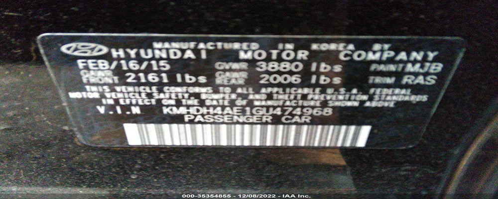 KMHDH4AE1GU474968 2016 HYUNDAI ELANTRA photo no. 9