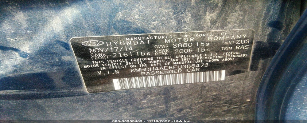 KMHDH4AE6FU388473 2015 HYUNDAI ELANTRA photo no. 9