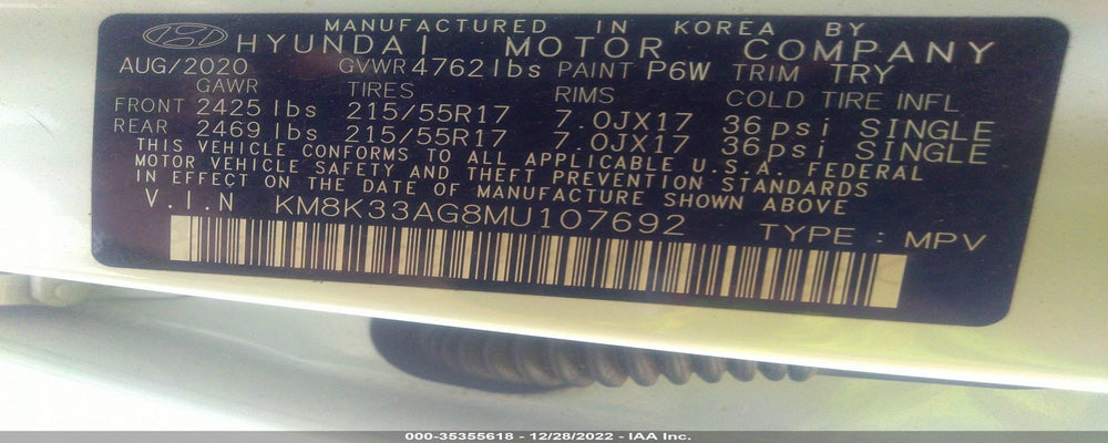 KM8K33AG8MU107692 2021 HYUNDAI KONA EV photo no. 9