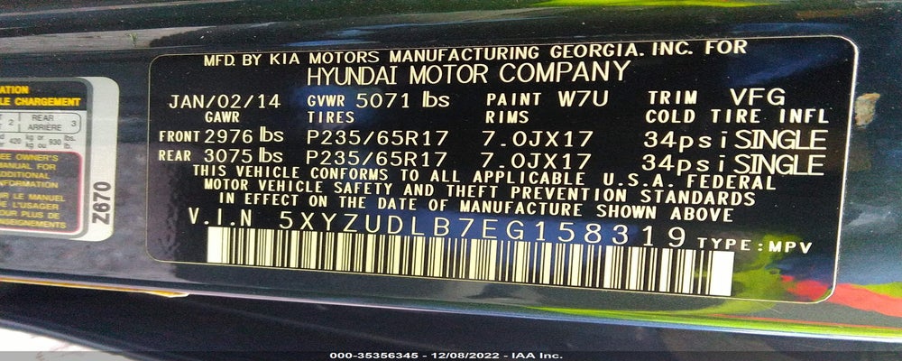 5XYZUDLB7EG158319 2014 HYUNDAI SANTA FE SPORT photo no. 9