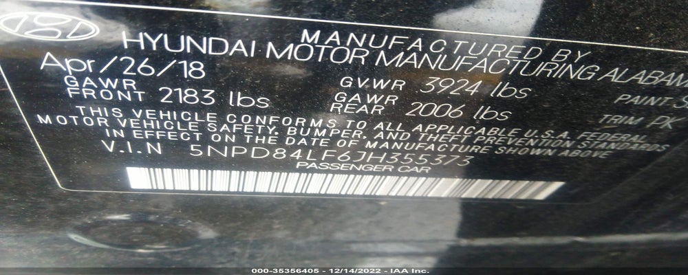 5NPD84LF6JH355373 2018 HYUNDAI ELANTRA photo no. 9
