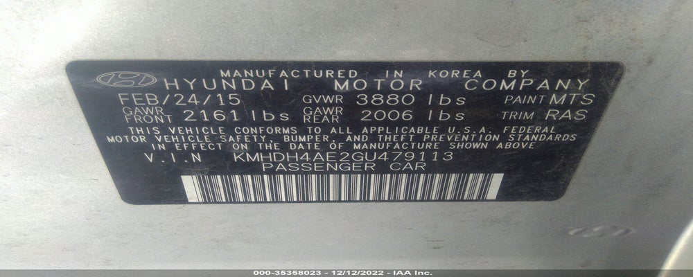 KMHDH4AE2GU479113 2016 HYUNDAI ELANTRA photo no. 9