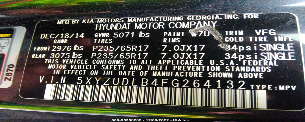 5XYZUDLB4FG264132 2015 HYUNDAI SANTA FE SPORT photo no. 9