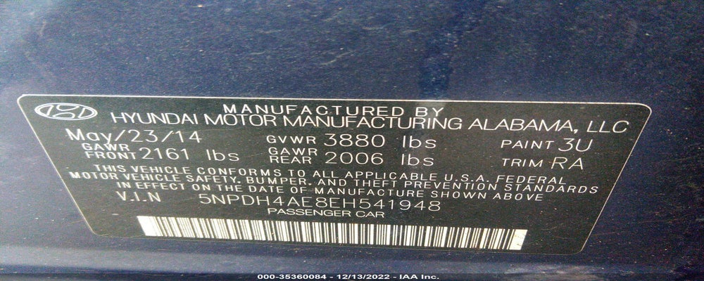5NPDH4AE8EH541948 2014 HYUNDAI ELANTRA photo no. 9