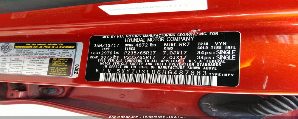 5XYZU3LB6HG487883 2017 HYUNDAI SANTA FE SPORT photo no. 9