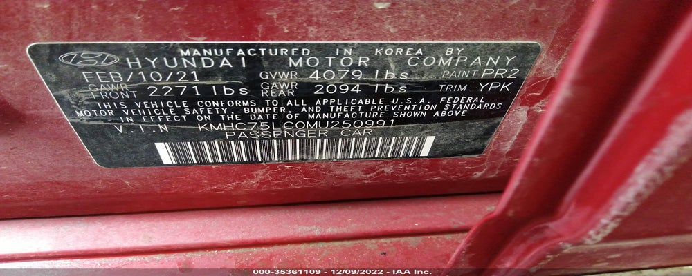 KMHC75LC0MU250991 2021 HYUNDAI IONIQ HYBRID photo no. 9
