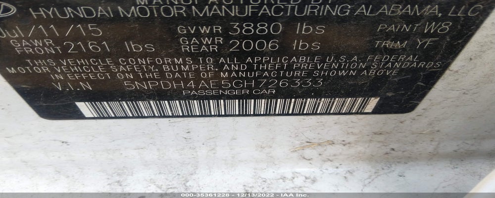 5NPDH4AE5GH726333 2016 HYUNDAI ELANTRA photo no. 9