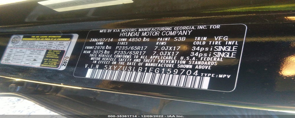 5XYZU3LB1EG159704 2014 HYUNDAI SANTA FE SPORT photo no. 9