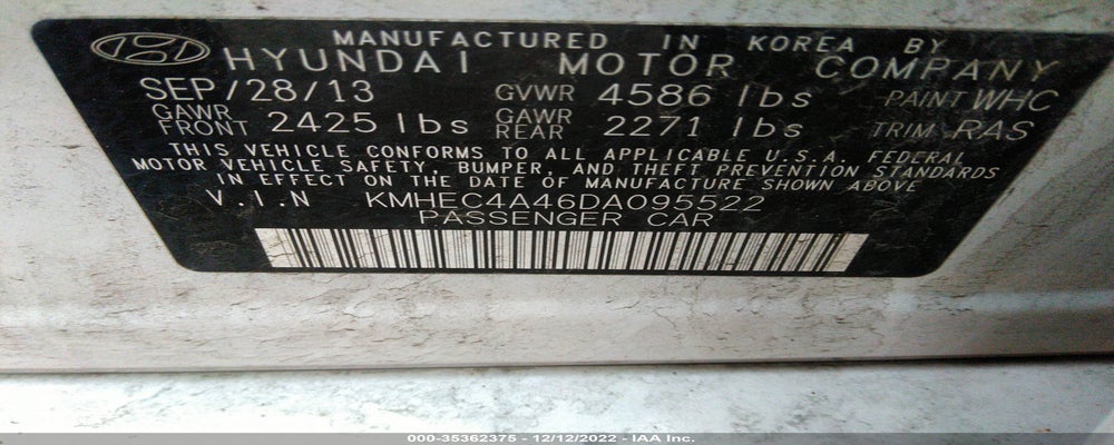 KMHEC4A46DA095522 2013 HYUNDAI SONATA HYBRID photo no. 9