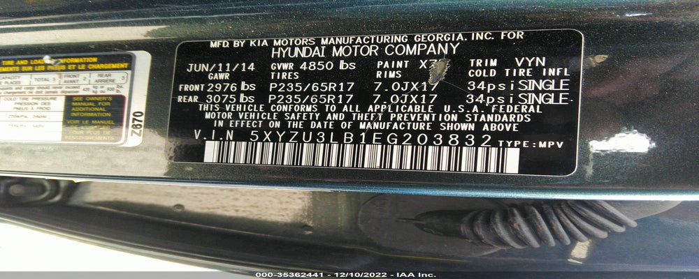 5XYZU3LB1EG203832 2014 HYUNDAI SANTA FE SPORT photo no. 9