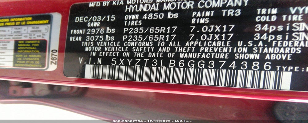 5XYZT3LB6GG374386 2016 HYUNDAI SANTA FE SPORT photo no. 9