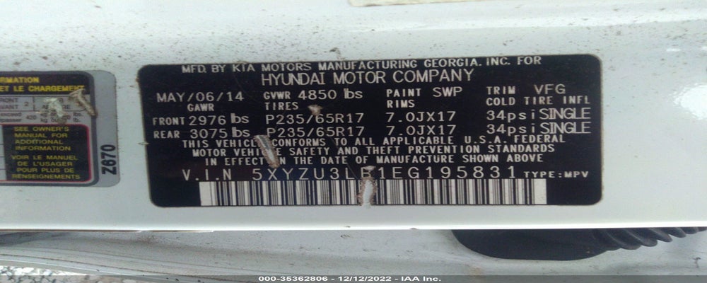 5XYZU3LB1EG195831 2014 HYUNDAI SANTA FE SPORT photo no. 9
