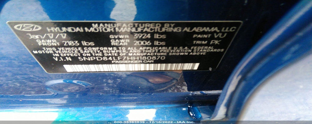 5NPD84LF7HH180870 2017 HYUNDAI ELANTRA photo no. 9