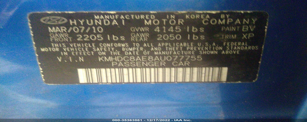 KMHDC8AE8AU077755 2010 HYUNDAI ELANTRA TOURING photo no. 9