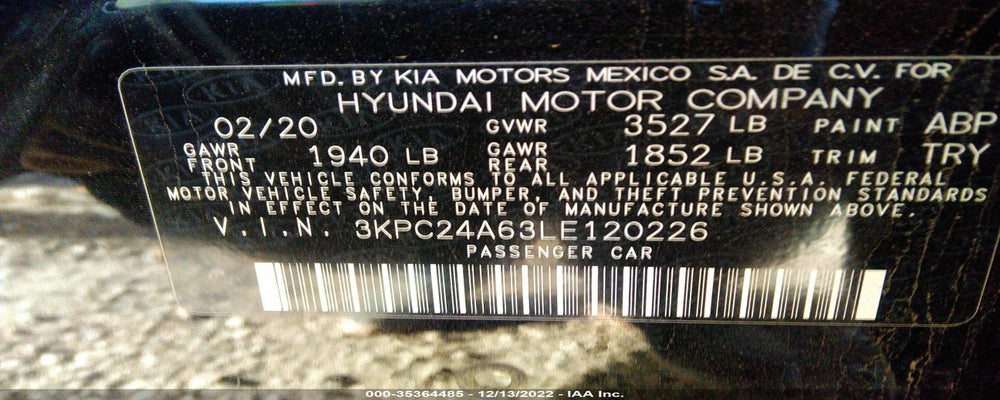 3KPC24A63LE120226 2020 HYUNDAI ACCENT photo no. 9