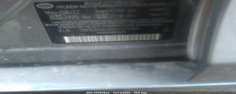 5NPEB4AC6DH525184 2013 HYUNDAI SONATA photo no. 9