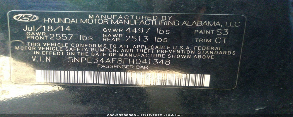 5NPE34AF8FH041348 2015 HYUNDAI SONATA photo no. 9