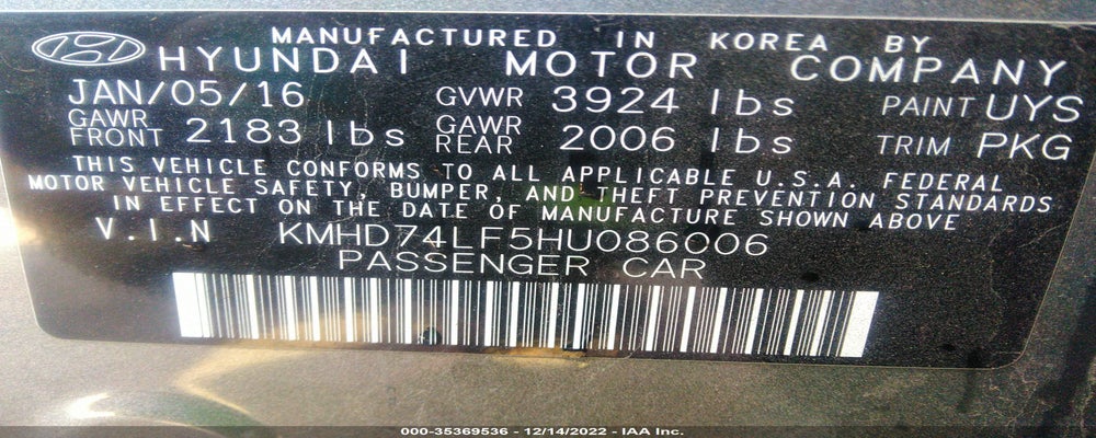 KMHD74LF5HU086006 2017 HYUNDAI ELANTRA photo no. 9