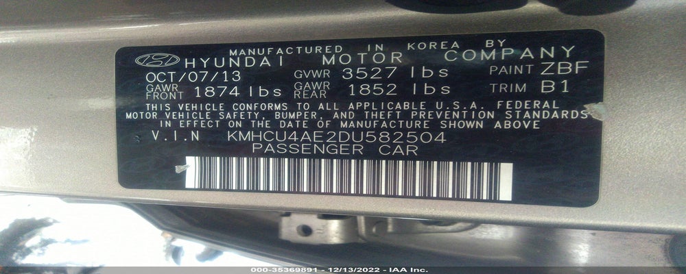 KMHCU4AE2DU582504 2013 HYUNDAI ACCENT photo no. 9