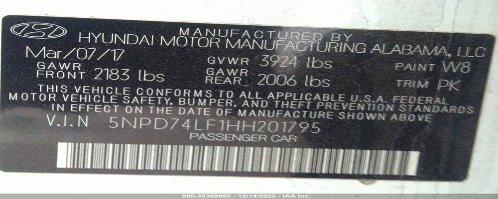 5NPD74LF1HH201795 2017 HYUNDAI ELANTRA photo no. 9