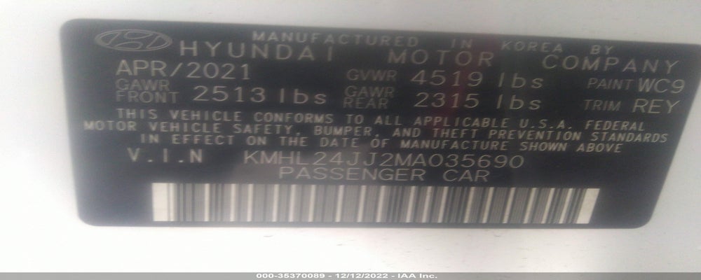 KMHL24JJ2MA035690 2021 HYUNDAI SONATA HYBRID photo no. 9