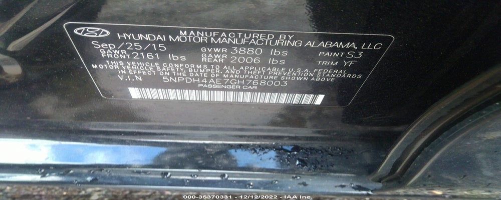 5NPDH4AE7GH768003 2016 HYUNDAI ELANTRA photo no. 9